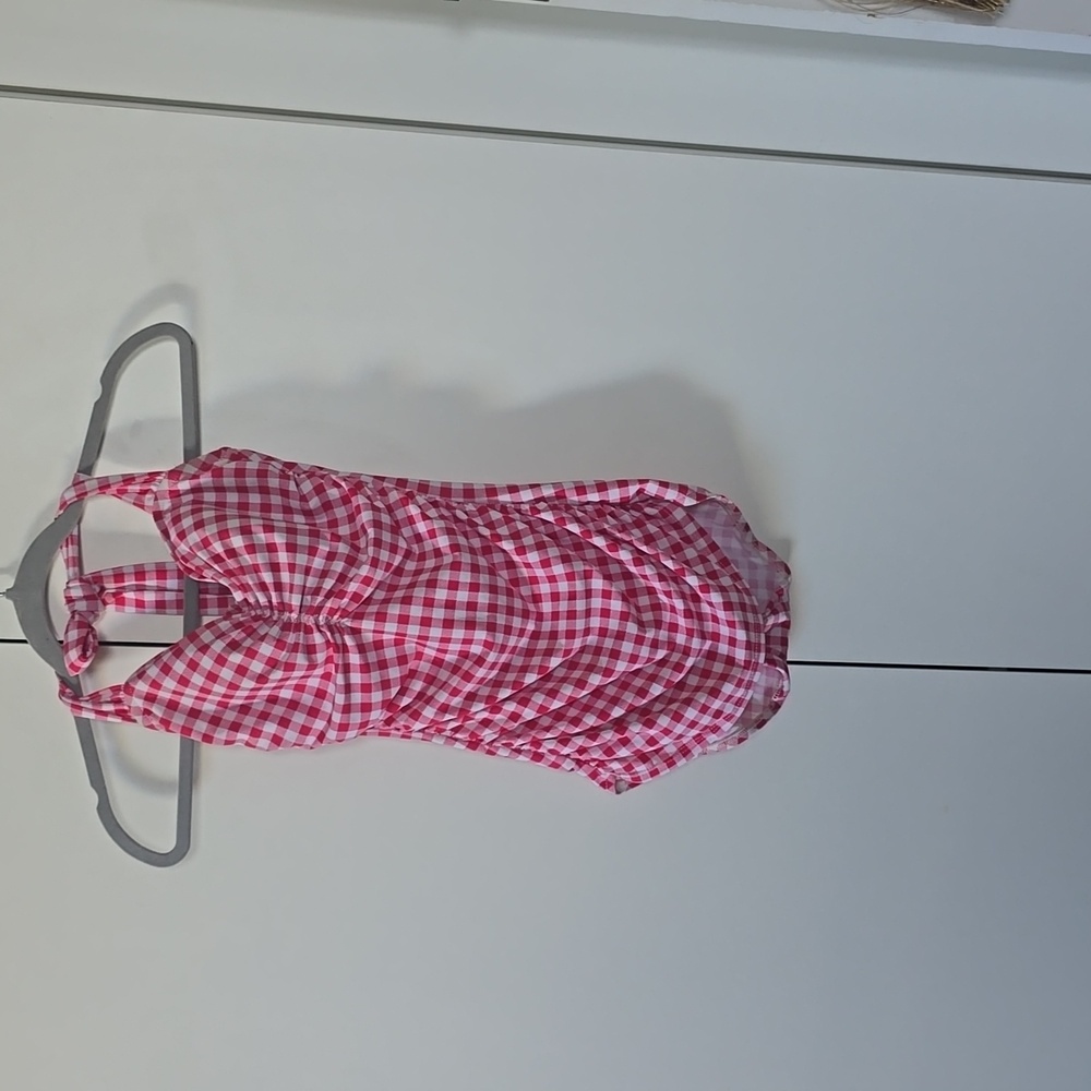 Red Checkered Women's One Piece Swimsuit